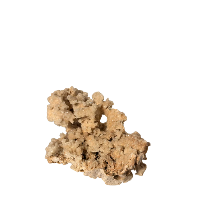 Naturalny indonezyjski okaz mineralny o wyjątkowej, porowatej strukturze na białym tle