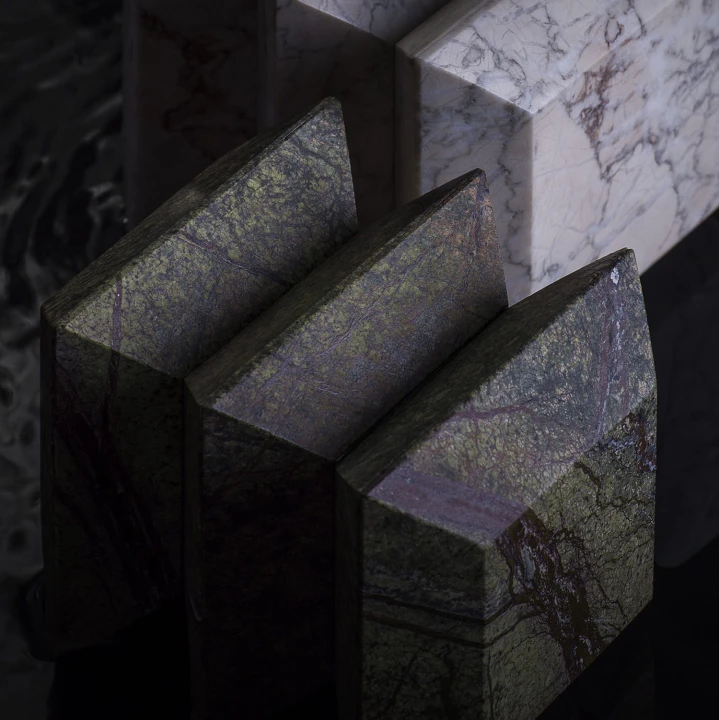 Kolekcjonerski design, moduł Large GreenStone w ujęciu pod kątem eksponującym formę bryły
